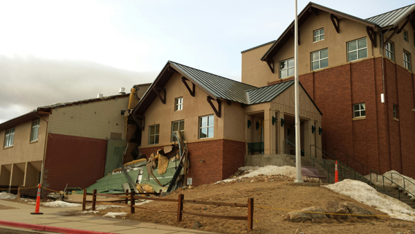 Gilpin County School loses wall due to wind damage   