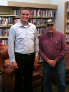 Retired Library Director, Larry Grieco (right) with new Director, Michael Carlson (left).