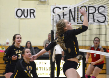 Power at the net for Lady Eagles