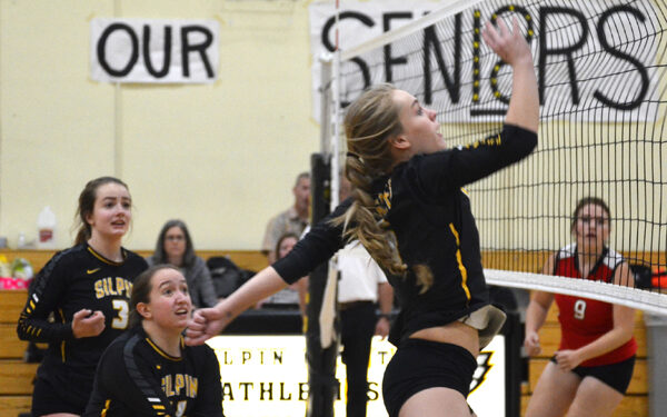 Power at the net for Lady Eagles