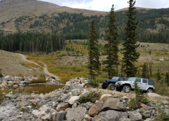Jeeping with friends on Colorado’s scenic forest trails with awesome vistas