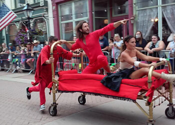 Bed racing on Central City’s Main Street