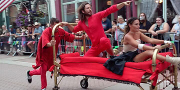 Bed racing on Central City’s Main Street