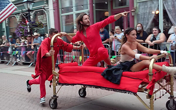 Bed racing on Central City’s Main Street